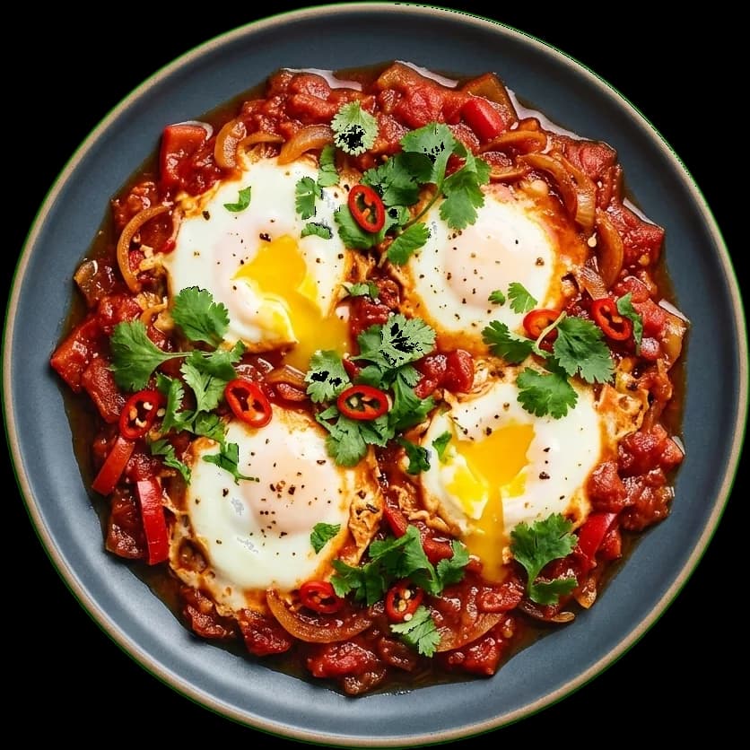 Shakshuka with poached eggs